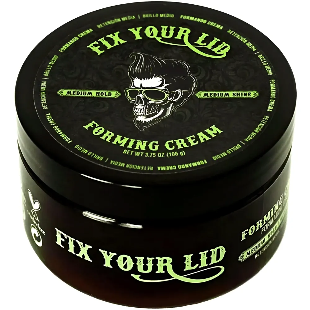 Fix Your Lid Forming Cream 3.75 oz Medium Hold Hair Cream For Men - Mens Hair Gel Medium Shine - All Day Hold Styling Cream For All Hairstyles - Easy To Wash Out