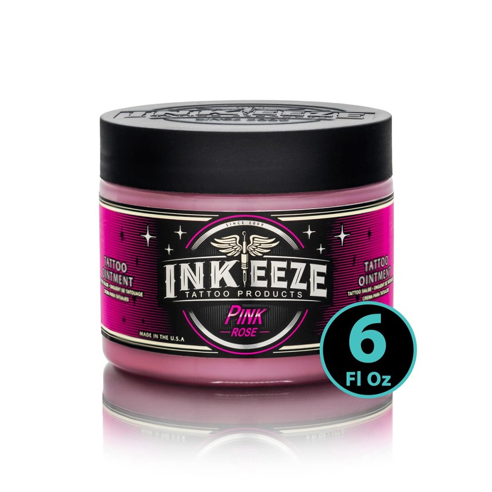 INK-EEZE Pink Tattoo Ointment for Artists and Aftercare, Essential Oils, Vegan, Cruelty Free, Made in USA, Bubble Gum, 6oz INK-EEZE Pink Tattoo Ointment for Artists and Aftercare, Essential Oils, Vegan, Cruelty Free, Made in USA, Bubble Gum, 6oz