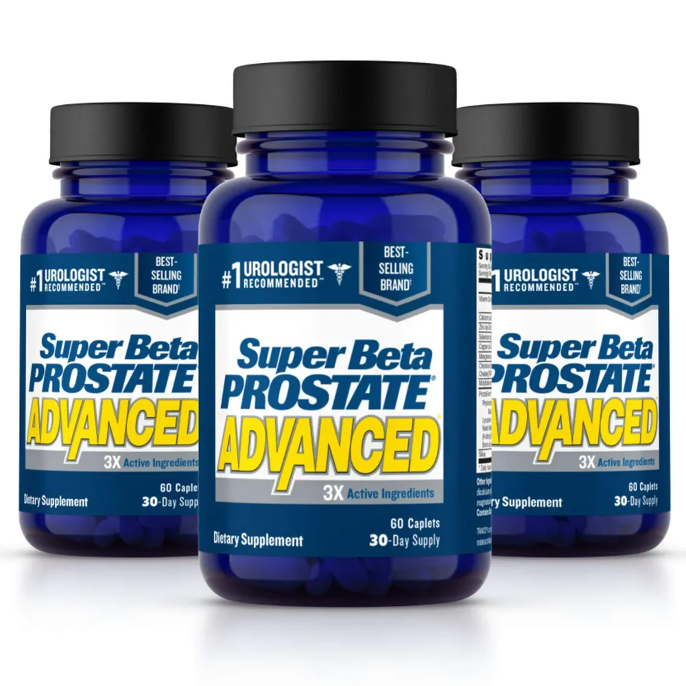 Super Beta Prostate Advanced - Reduce Bathroom Trips, Promote Sleep, Support Bladder Emptying. Prostate Supplement for Men with Beta Sitosterol, not Saw Palmetto (180 Caplets, 3-Pack) Super Beta Prostate Advanced - Reduce Bathroom Trips, Promote Sleep, Support Bladder Emptying. Prostate Supplement for Men with Beta Sitosterol, not Saw Palmetto (180 Caplets, 3-Pack)