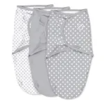 SwaddleMe by Ingenuity Original Swaddle, 100% Cotton, Improves Sleep & Calms Startle Reflex, 0-3 Months, 1.0 TOG, 3-Pack, Baby Swaddle Blanket - Criss Cross