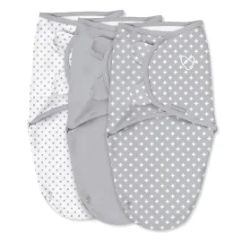 SwaddleMe by Ingenuity Original Swaddle, 100% Cotton, Improves Sleep & Calms Startle Reflex, 0-3 Months, 1.0 TOG, 3-Pack, Baby Swaddle Blanket - Criss Cross