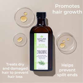 Nature Spell Rosemary Oil For Skin & Hair Growth, Pre-Diluted, Treat Dry Damaged Hair, 5.07 fl oz Nature Spell Rosemary Oil For Skin & Hair Growth, Pre-Diluted, Treat Dry Damaged Hair, 5.07 fl oz