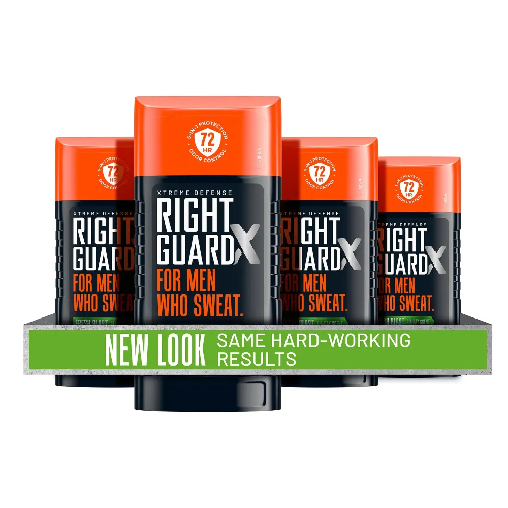 Right Guard Xtreme Defense Invisible Solid Antiperspirant & Deodorant ,72-Hour Odor Control,Fresh Blast Scent, 2.6 oz. (4 count) Right Guard Xtreme Defense Invisible Solid Antiperspirant & Deodorant ,72-Hour Odor Control,Fresh Blast Scent, 2.6 oz. (4 count)