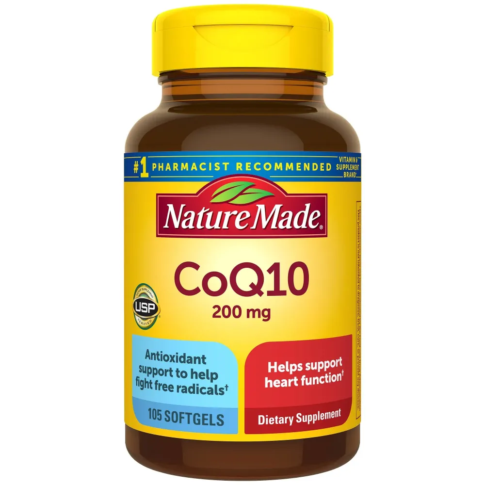 Nature Made CoQ10 200mg, Dietary Supplement for Heart Health Support, 105 Softgels, 105 Day Supply Nature Made CoQ10 200mg, Dietary Supplement for Heart Health Support, 105 Softgels, 105 Day Supply