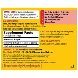 Nature Made CoQ10 200mg, Dietary Supplement for Heart Health Support, 105 Softgels, 105 Day Supply Nature Made CoQ10 200mg, Dietary Supplement for Heart Health Support, 105 Softgels, 105 Day Supply
