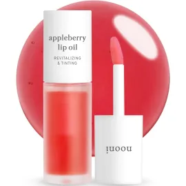NOONI Korean Vegan Appleseed Lip Oil - Appleberry | Long-Lasting, Moisturizing, Plumping, Revitalizing for Dry Lips, Waterproof, No Peel Off, Hydrating, Nourishing, Mother\'s Day, 0.12 FL Oz