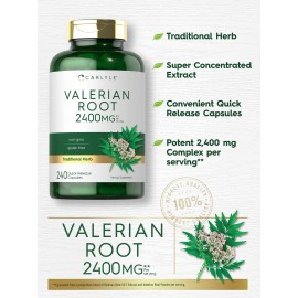 Carlyle Valerian Root Capsules 2400mg | 240 Count | Herb Extract Supplement | Non-GMO, Gluten Free Carlyle Valerian Root Capsules 2400mg | 240 Count | Herb Extract Supplement | Non-GMO, Gluten Free