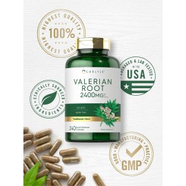 Carlyle Valerian Root Capsules 2400mg | 240 Count | Herb Extract Supplement | Non-GMO, Gluten Free Carlyle Valerian Root Capsules 2400mg | 240 Count | Herb Extract Supplement | Non-GMO, Gluten Free