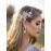 SWEETV Light Rose Gold Wedding Clip Rhinestone Bridal Comb Barrette - Handmade Flower Clip Head Pieces for Women
