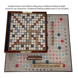 WS Game Company Scrabble Deluxe Travel Edition - Compact Travel Game with Wood Letter Tiles, Raised Grid, Folding Board, and Hidden Storage - Great for 2 to 4 Players WS Game Company Scrabble Deluxe Travel Edition - Compact Travel Game with Wood Letter Tiles, Raised Grid, Folding Board, and Hidden Storage - Great for 2 to 4 Players