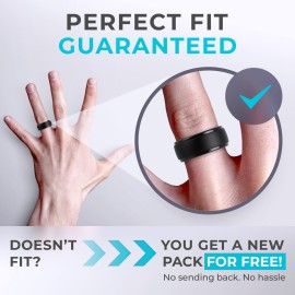 ThunderFit Silicone Mens Wedding Rings, 10mm Wide 2.5mm Thick Rubber Wedding Bands-Variety Multipack 1-7 ThunderFit Silicone Mens Wedding Rings, 10mm Wide 2.5mm Thick Rubber Wedding Bands-Variety Multipack 1-7