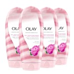 Olay Body Wash for Women, Moisture Ribbons Plus, Deep Conditioning & Moisturizing Formula, Long Lasting Smooth Soft Skin, For All Skin Types, Shea Butter & Peony Blossom Scent, 18 fl oz (Pack of 4)