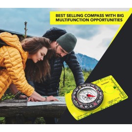 Orienteering Compass - Hiking Backpacking Compass - Advanced Scout Compass for Camping and Navigation - Boy Scout Compass for Kids - Professional Field Compass for Map Reading - Best Survival Gifts Orienteering Compass - Hiking Backpacking Compass - Advanced Scout Compass for Camping and Navigation - Boy Scout Compass for Kids - Professional Field Compass for Map Reading - Best Survival Gifts