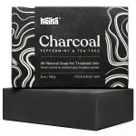 Keika Charcoal Black Soap Bar for Eczema, Psoriasis, Face, Body, Men Women Teens with Oily Skin, 5 oz.
