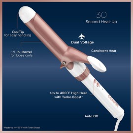 Conair Double Ceramic 1 1/4-Inch Curling Iron, 1  inch barrel produces loose curls - for use on medium and long hair