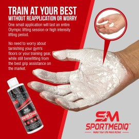 Sportmediq Pro Grade Liquid Chalk - Mess Free Professional Hand Grip for Gym, Weightlifting, Rock Climbing, Gymnastics, Rock Climbing - Dries in Seconds - 8.5 Oz Sportmediq Pro Grade Liquid Chalk - Mess Free Professional Hand Grip for Gym, Weightlifting, Rock Climbing, Gymnastics, Rock Climbing - Dries in Seconds - 8.5 Oz