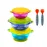 PandaEar Stay Put Spill Proof Stackable Baby Suction Bowls 3 Sizes for Toddlers with Silicone Feeding Utensils and Secure Lids BPA Free