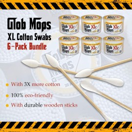 Glob Mops XL Cotton Swabs 6-Pack Bundle | Extra Absorbent | Eco-Friendly | 1800 Total Mops Glob Mops XL Cotton Swabs 6-Pack Bundle | Extra Absorbent | Eco-Friendly | 1800 Total Mops