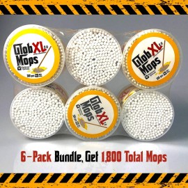 Glob Mops XL Cotton Swabs 6-Pack Bundle | Extra Absorbent | Eco-Friendly | 1800 Total Mops Glob Mops XL Cotton Swabs 6-Pack Bundle | Extra Absorbent | Eco-Friendly | 1800 Total Mops