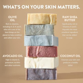 Crate 61 Organics, Handmade in Canada, Plant Based Cold Process Natural Bar Soap, With Premium Essential Oils, Dry Skin, Pack of 6 (Citrus)