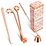 Calary 3 in 1 Candle Care Kit - Wick Trimmer, Snuffer & Dipper Set (Rose Gold)