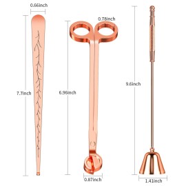 Calary 3 in 1 Candle Care Kit - Wick Trimmer, Snuffer & Dipper Set (Rose Gold) Calary 3 in 1 Candle Care Kit - Wick Trimmer, Snuffer & Dipper Set (Rose Gold)