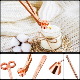 Calary 3 in 1 Candle Care Kit - Wick Trimmer, Snuffer & Dipper Set (Rose Gold) Calary 3 in 1 Candle Care Kit - Wick Trimmer, Snuffer & Dipper Set (Rose Gold)