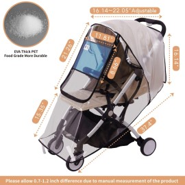 Bemece Stroller Rain Cover Universal Stroller, Travel Weather Shield Windproof and Waterproof Protect from Dust and Snow