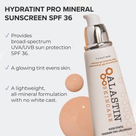 ALASTIN Skincare HydraTint Pro Mineral Sunscreen SPF 36 (3.2 oz) | 2-in-1 Tinted Daily Sunblock | Fragrance-Free, Water Resistant ALASTIN Skincare HydraTint Pro Mineral Sunscreen SPF 36 (3.2 oz) | 2-in-1 Tinted Daily Sunblock | Fragrance-Free, Water Resistant