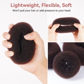 YaFex Hair Bun Maker Kit, Donut Bun Maker 4 Pieces (Large, Medium and Small), 6 Pieces Elastic Hair Ties, 20 Pieces Hair Bobby Pins, Brown YaFex Hair Bun Maker Kit, Donut Bun Maker 4 Pieces (Large, Medium and Small), 6 Pieces Elastic Hair Ties, 20 Pieces Hair Bobby Pins, Brown