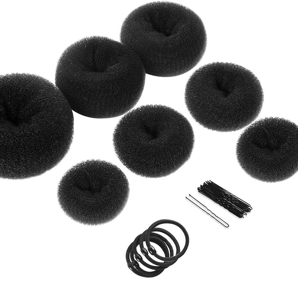 Teenitor Hair Styling Kit: 5 Bands, 20 Bobby Pins, 7 Chignons (2 Small, 2 Medium, 1 Large, 1 Extra-Large), Black Teenitor Hair Styling Kit: 5 Bands, 20 Bobby Pins, 7 Chignons (2 Small, 2 Medium, 1 Large, 1 Extra-Large), Black
