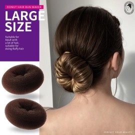 Teenitor Donut Hair Bun Maker Set - 7 Rings (1 Extra-Large, 2 Large, 2 Medium, 2 Small), 5 Elastic Bands, 20 Hair Pins, Dark Brown Teenitor Donut Hair Bun Maker Set - 7 Rings (1 Extra-Large, 2 Large, 2 Medium, 2 Small), 5 Elastic Bands, 20 Hair Pins, Dark Brown