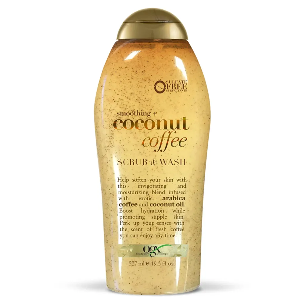 OGX Smoothing + Coconut Coffee Exfoliating Body Scrub with Arabica Coffee & Coconut Oil, Moisturizing Body Wash for Dry Skin, Paraben-Free with Sulfate-Free Surfactants, 19.5 Fl Oz OGX Smoothing + Coconut Coffee Exfoliating Body Scrub with Arabica Coffee & Coconut Oil, Moisturizing Body Wash for Dry Skin, Paraben-Free with Sulfate-Free Surfactants, 19.5 Fl Oz