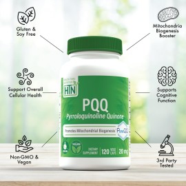 Health Thru Nutrition PQQ 20mg 120 Servings Pyrroloquinoline Quinone as PureQQ | Promotes Mitochondrial Biogenesis | Certified Vegan | Non-GMO Gluten Soy Free Capsules| Clean Label PQQ Supplement Health Thru Nutrition PQQ 20mg 120 Servings Pyrroloquinoline Quinone as PureQQ | Promotes Mitochondrial Biogenesis | Certified Vegan | Non-GMO Gluten Soy Free Capsules| Clean Label PQQ Supplement