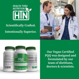 Health Thru Nutrition PQQ 20mg 120 Servings Pyrroloquinoline Quinone as PureQQ | Promotes Mitochondrial Biogenesis | Certified Vegan | Non-GMO Gluten Soy Free Capsules| Clean Label PQQ Supplement Health Thru Nutrition PQQ 20mg 120 Servings Pyrroloquinoline Quinone as PureQQ | Promotes Mitochondrial Biogenesis | Certified Vegan | Non-GMO Gluten Soy Free Capsules| Clean Label PQQ Supplement
