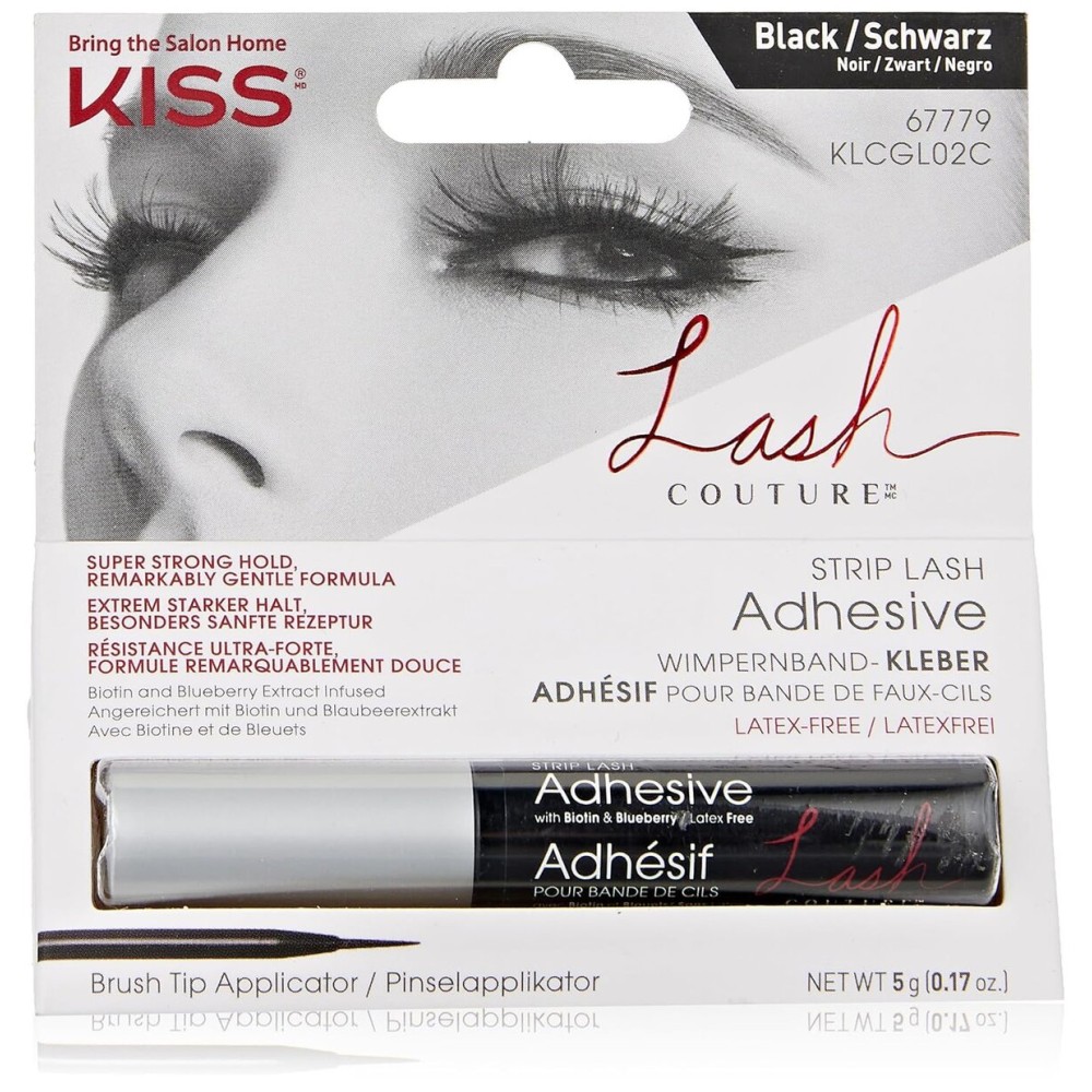 KISS Lash Couture, Lash Glue, Super Strong Strip Lash Adhesive, Black, Includes Lash Adhesive, Long Lasting Wear, Can Be Used with Strip Lashes and Lash Clusters KISS Lash Couture, Lash Glue, Super Strong Strip Lash Adhesive, Black, Includes Lash Adhesive, Long Lasting Wear, Can Be Used with Strip Lashes and Lash Clusters