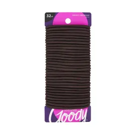 GOODY Ouchless Women\'s Hair Braided Elastics 4mm for Medium Hair, Brown, 32 Count (Pack of 1)
