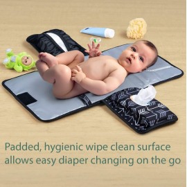 Portable Changing Pad - Waterproof Travel Baby Diaper Changing Pad, Mat Foldable, Wipes Pocket, Gifts Portable Changing Pad - Waterproof Travel Baby Diaper Changing Pad, Mat Foldable, Wipes Pocket, Gifts
