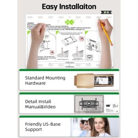 USX Mount Full Motion TV Wall Mount for Most 42-86 inch Flat Screen/LED/4K, TV Mount Bracket Dual Swivel Articulating Tilt 6 Arms, Fits 8 12 16 Wood Studs,Max VESA 600x400mm, Holds up to 132lbs USX Mount Full Motion TV Wall Mount for Most 42-86 inch Flat Screen/LED/4K, TV Mount Bracket Dual Swivel Articulating Tilt 6 Arms, Fits 8 12 16 Wood Studs,Max VESA 600x400mm, Holds up to 132lbs