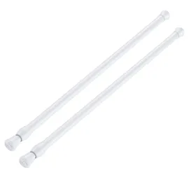 AIZESI Spring Tension Curtain Rods Short Tension Rod (White, 16 to 28-2Pcs)