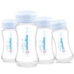 Maymom Wide-Mouth Milk Storage Collection Bottle with Travel Cap and Sealing Ring ; Replacement to Spectra S1 S2 Avent Natural Avent Classic Bottles, Motif Luna, Twist Bottles, Ameda MYA Bottle; 4pc