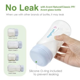 Maymom Wide-Mouth Milk Storage Collection Bottle with Travel Cap and Sealing Ring ; Replacement to Spectra S1 S2 Avent Natural Avent Classic Bottles, Motif Luna, Twist Bottles, Ameda MYA Bottle; 4pc