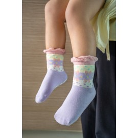 RATIVE Non Skid Anti Slip Cotton Dress Crew Socks with Grips for Baby Infant Toddler Kids Girls (3-5T, RG-820821) RATIVE Non Skid Anti Slip Cotton Dress Crew Socks with Grips for Baby Infant Toddler Kids Girls (3-5T, RG-820821)