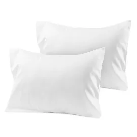 Travel Pillowcase 12x16 500 Thread Count Egyptian Cotton Set of 2 Toddler Pillowcase Zipper Closer 100% Egyptian Cotton (Toddler Travel 12x16 Zipper, White Solid)