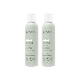 EcoTools Makeup Brush & Sponge Shampoo - Fragrance-Free Cleanser for Brushes, Sponges & Puffs, No Harsh Chemicals, Vegan & Cruelty-Free, 6 fl.oz./ 177 ml, 2 Count