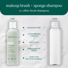 EcoTools Makeup Brush & Sponge Shampoo - Fragrance-Free Cleanser for Brushes, Sponges & Puffs, No Harsh Chemicals, Vegan & Cruelty-Free, 6 fl.oz./ 177 ml, 2 Count EcoTools Makeup Brush & Sponge Shampoo - Fragrance-Free Cleanser for Brushes, Sponges & Puffs, No Harsh Chemicals, Vegan & Cruelty-Free, 6 fl.oz./ 177 ml, 2 Count