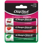 ChapStick Lip Care Set, Classic Collection 3-Pack - Spearmint, Cherry, and Strawberry Lip Balm, 0.15 Ea