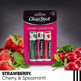 ChapStick Lip Care Set, Classic Collection 3-Pack - Spearmint, Cherry, and Strawberry Lip Balm, 0.15 Ea ChapStick Lip Care Set, Classic Collection 3-Pack - Spearmint, Cherry, and Strawberry Lip Balm, 0.15 Ea