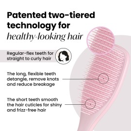 Tangle Teezer Ultimate Detangler Hairbrush for Wet & Dry Hair, Eliminates Knots & Reduces Breakage for All Hair Types, Millennial Pink Tangle Teezer Ultimate Detangler Hairbrush for Wet & Dry Hair, Eliminates Knots & Reduces Breakage for All Hair Types, Millennial Pink