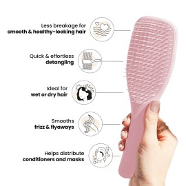 Tangle Teezer Ultimate Detangler Hairbrush for Wet & Dry Hair, Eliminates Knots & Reduces Breakage for All Hair Types, Millennial Pink Tangle Teezer Ultimate Detangler Hairbrush for Wet & Dry Hair, Eliminates Knots & Reduces Breakage for All Hair Types, Millennial Pink